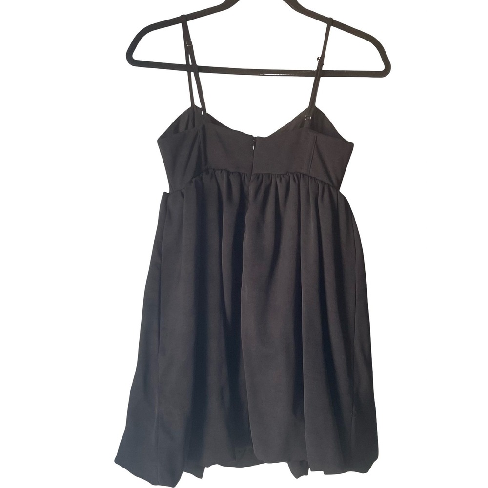 ASTR Unique Women's Babydoll Mini Dress Black Solid Coquette Summer Fall Size S - Picture 3 of 9